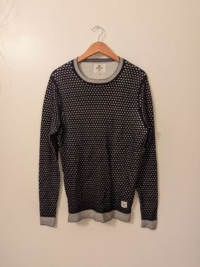 Ben Sherman Black & Gray Patterned Crewneck Sweater